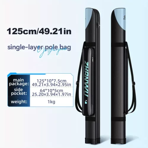 Sac fourreau de pêche robuste – rangement cannes et accessoires – noir renforcé