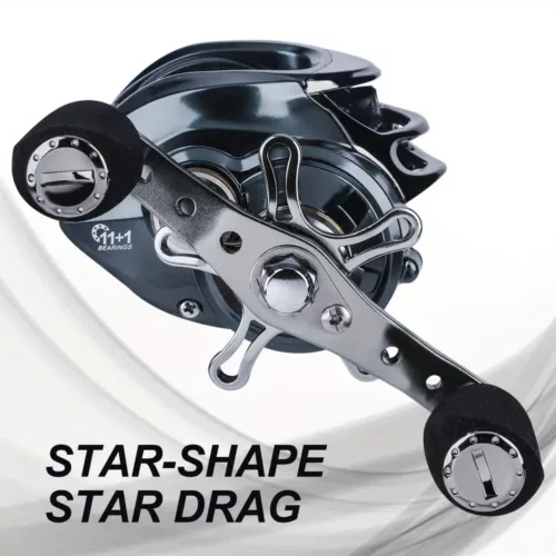 Moulinet baitcasting haute vitesse 7.0:1 avec frein magnétique pour eau douce ou salée