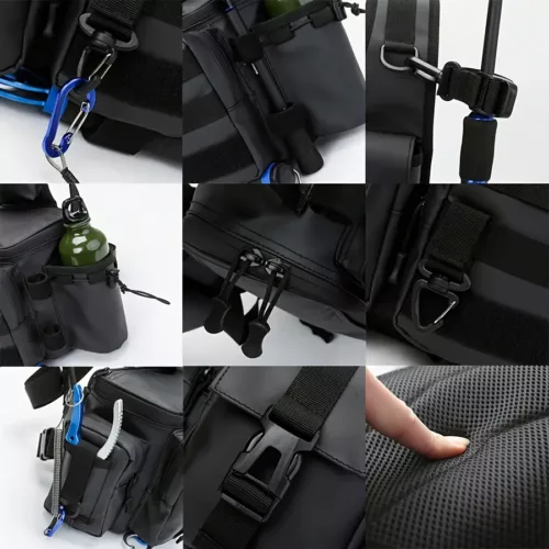 Sac de pêche multifonction avec canne intégrée et kit complet d’accessoires