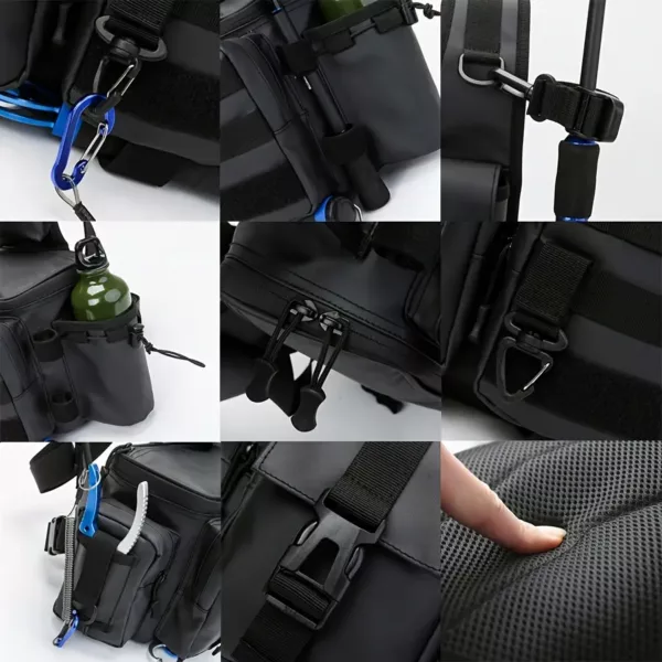 Sac de pêche multifonction avec canne intégrée et kit complet d’accessoires