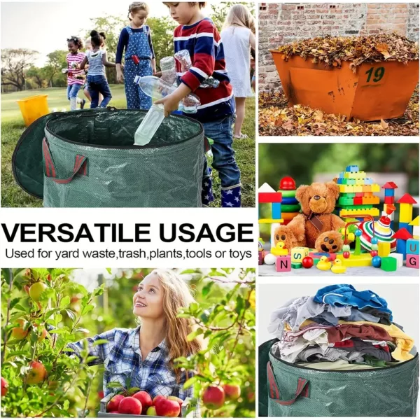 Sacs à déchets de jardin avec fermeture éclair – lot de 2 avec couvercle