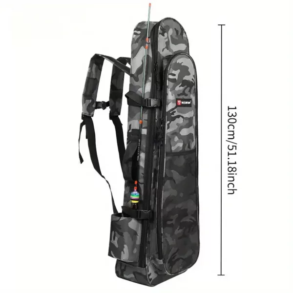 Sac à cannes à pêche rigide avec bretelles doubles – rangement multi-compartiments