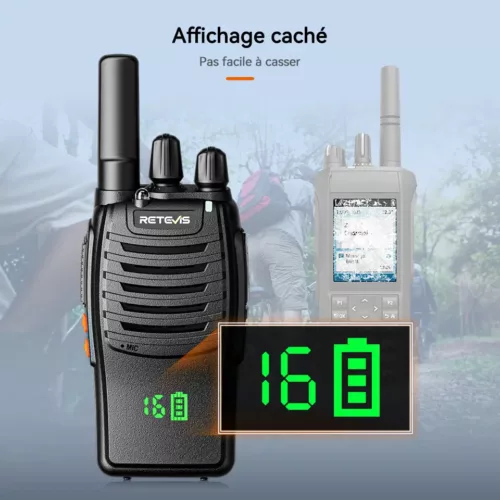 Alternative view of Talkie-walkie longue portée avec écran LCD – radio bidirectionnelle de chasse noir