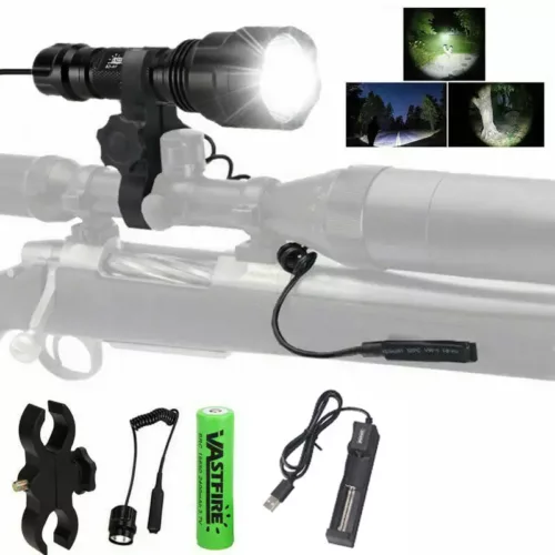 Alternative view of Lampe tactique LED 4000 lumens rechargeable – aluminium noir robuste C8