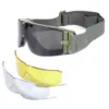 Lunettes tactiques X800 anti-choc avec 3 verres interchangeables