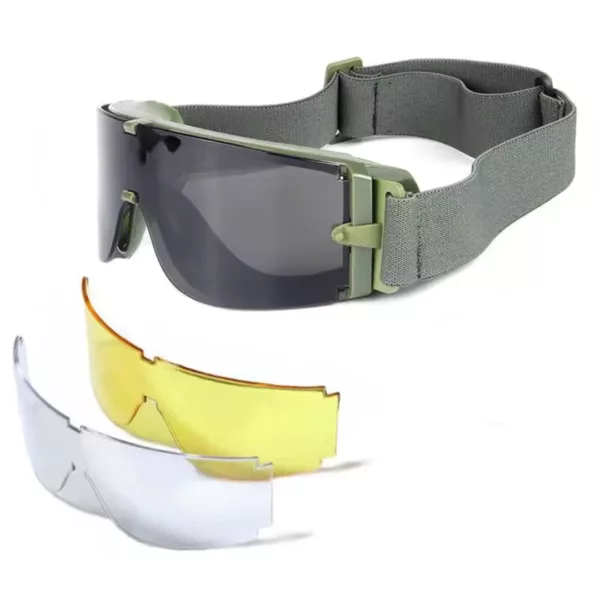 Lunettes tactiques X800 anti-choc avec 3 verres interchangeables