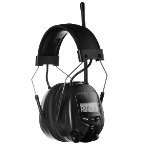 Casque anti-bruit électronique avec radio AM/FM – NRR 25dB – noir sécurité