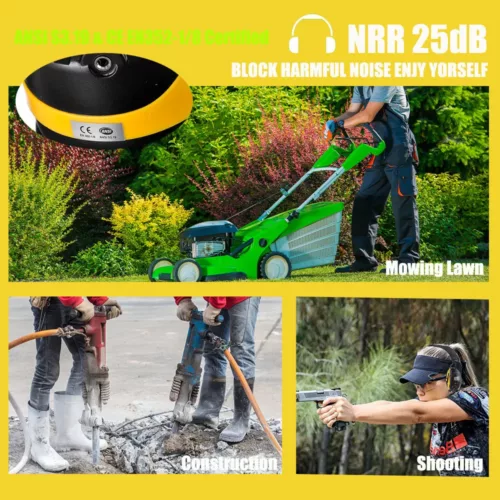 Casque anti-bruit électronique avec radio AM/FM – NRR 25dB – noir sécurité