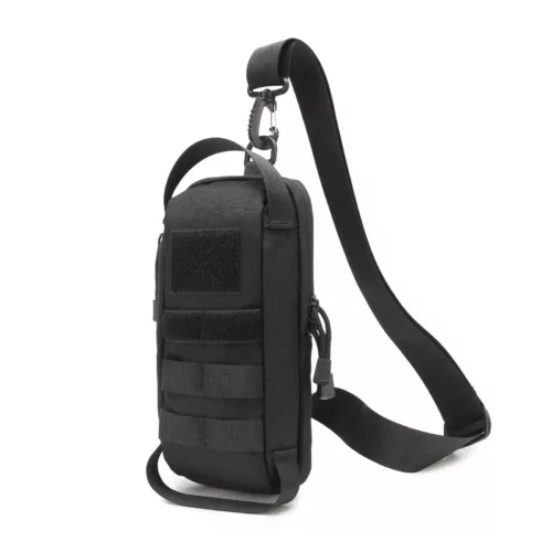 Alternative view of Sac tactique dissimulé pour pistolet – bandoulière Molle EDC noir solide