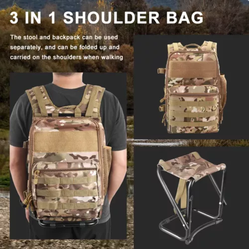 Alternative view of Sac à dos de chasse avec siège pliant intégré – camouflage résistant et pratique