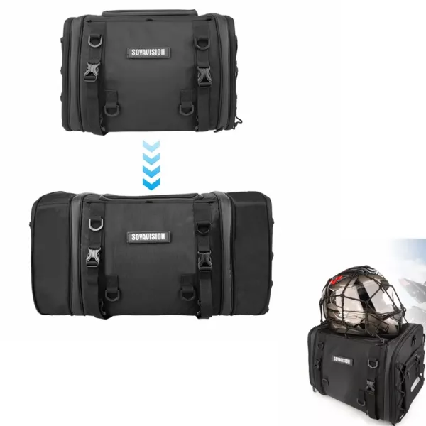 Sac de moto étanche arrière – sacoche selle imperméable extensible pour bagages