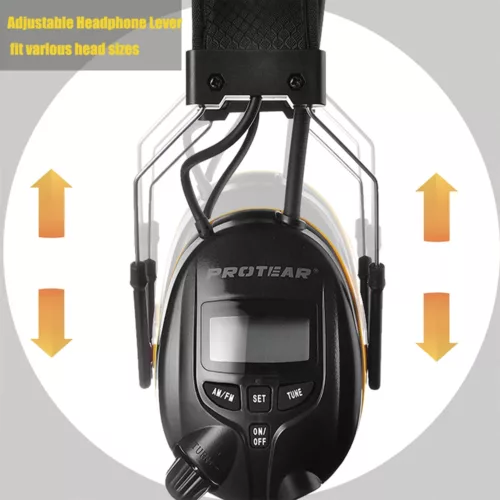 Casque anti-bruit électronique avec radio AM/FM – NRR 25dB – noir sécurité