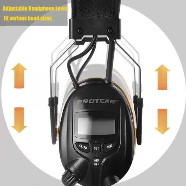 Casque anti-bruit électronique avec radio AM/FM – NRR 25dB – noir sécurité