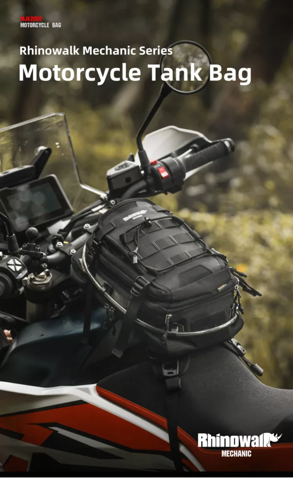 Sac de moto étanche multifonction avec système MOLLE et housse de pluie intégrée