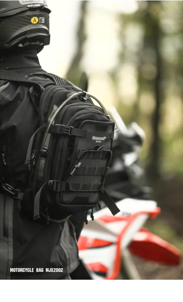 Sac de moto étanche multifonction avec système MOLLE et housse de pluie intégrée