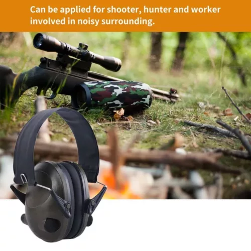 Casque anti-bruit électronique de tir pliable – rembourrage doux noir
