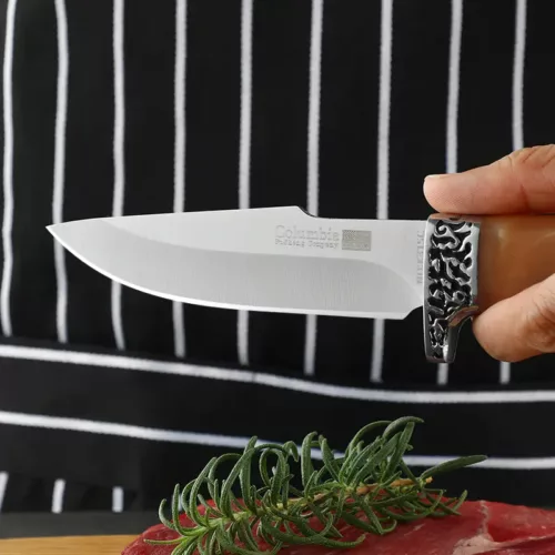 Alternative view of Couteau de chasse compact 4 pouces – lame forgée acier carbone, manche bois