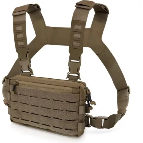 Alternative view of Sac bandoulière tactique homme – compact, nylon résistant, kaki militaire