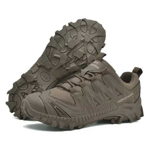 Bottes tactiques homme imperméables anti-dérapantes – cuir noir robuste