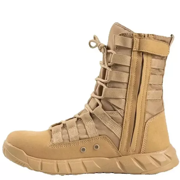 Bottes de combat tactiques homme – cuir respirant – vert militaire désert – Image 5