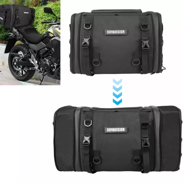 Sac de moto étanche arrière – sacoche selle imperméable extensible pour bagages