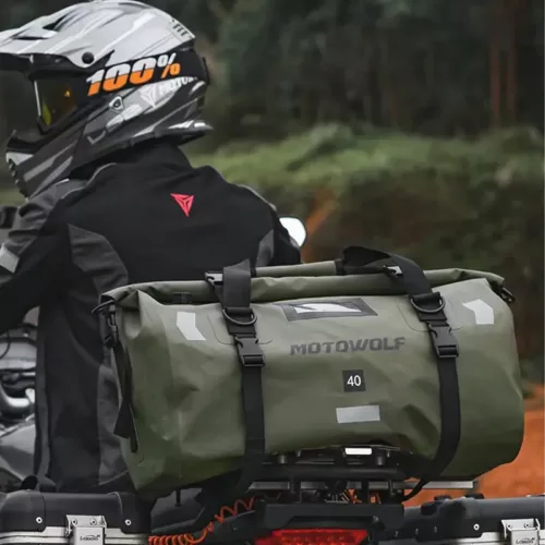 Sac étanche moto arrière – rouleau imperméable pour siège ou bagage moto
