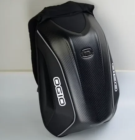 Sac à dos moto rigide imperméable en fibre de carbone – protège casque intégral