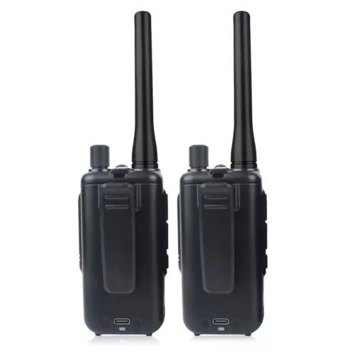Talkie-walkie double bande VHF/UHF avec VOX – lot de 2, format compact noir