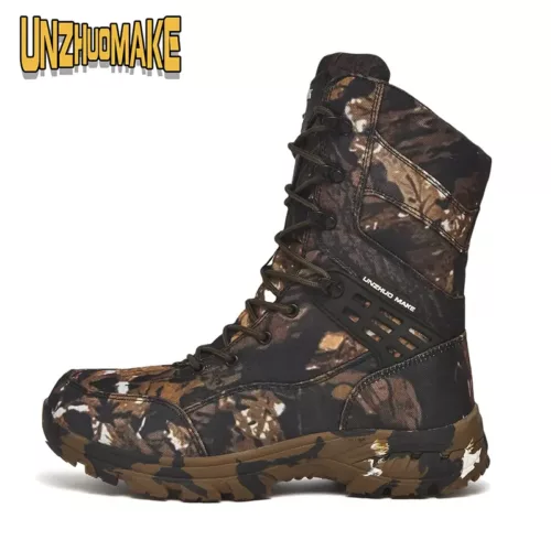 Alternative view of Bottes de chasse imperméables homme – cuir synthétique antidérapantes marron
