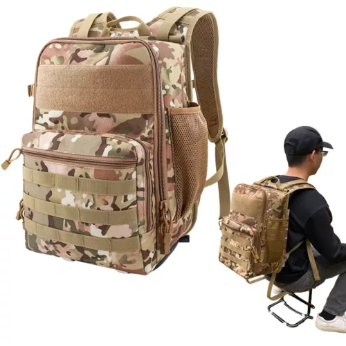 Sac à dos de chasse avec siège pliant intégré – camouflage résistant et pratique