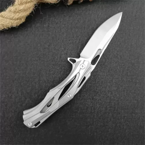 Couteau pliant de chasse en acier – design Transformers tactique noir