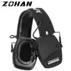 Casque anti-bruit électronique tactique pour chasse et tir – noir pliable