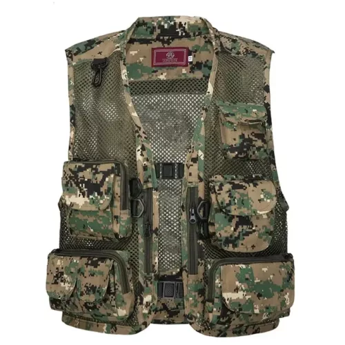 Gilet utilitaire été homme – multi-poches filet léger imperméable kaki ou gris