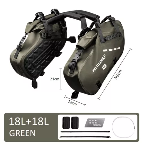 Sacoche latérale moto étanche en toile – universelle pour Honda, Yamaha, Kawasaki