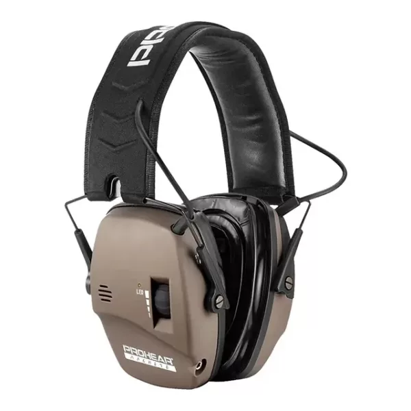 Casque anti-bruit électronique tactique pour chasse et tir – noir pliable