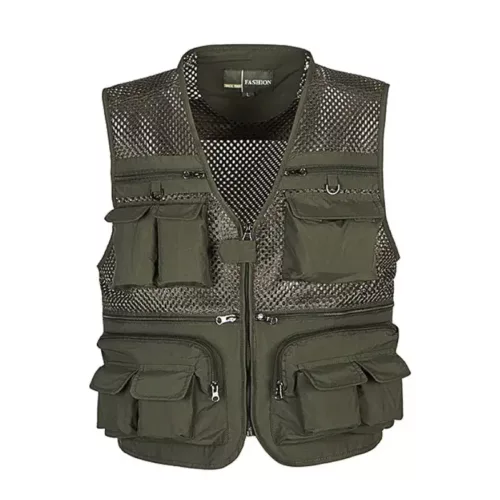 Gilet tactique homme multi-poches léger – idéal pêche, randonnée ou airsoft