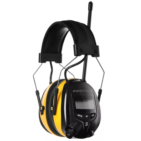 Casque anti-bruit électronique avec radio AM/FM – NRR 25dB – noir sécurité