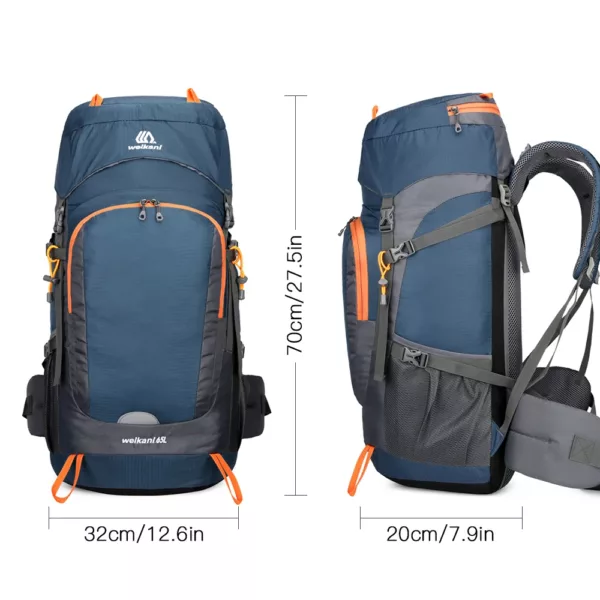 Sac à dos randonnée 65L imperméable avec housse pluie – résistant et léger – Image 19