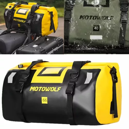 Sac étanche moto arrière – rouleau imperméable pour bagages et voyages moto