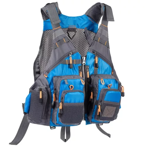 Alternative view of Gilet de pêche respirant multifonction – poches multiples – gris foncé