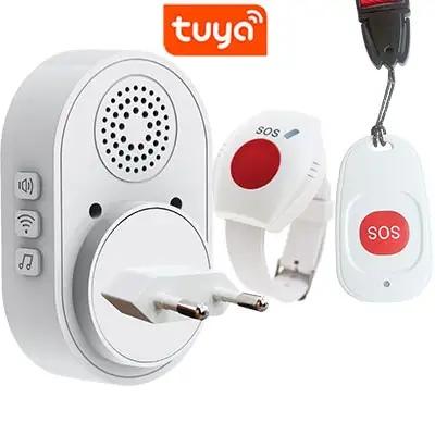 Bouton d'urgence WiFi Tuya – alarme SOS sans fil compatible Alexa Google
