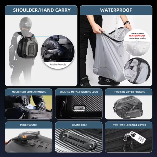 Sac arrière étanche pour moto – fixation selle ou porte-bagages – usage longue durée