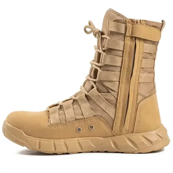 Bottes de combat tactiques homme – cuir respirant – vert militaire désert – Image 8
