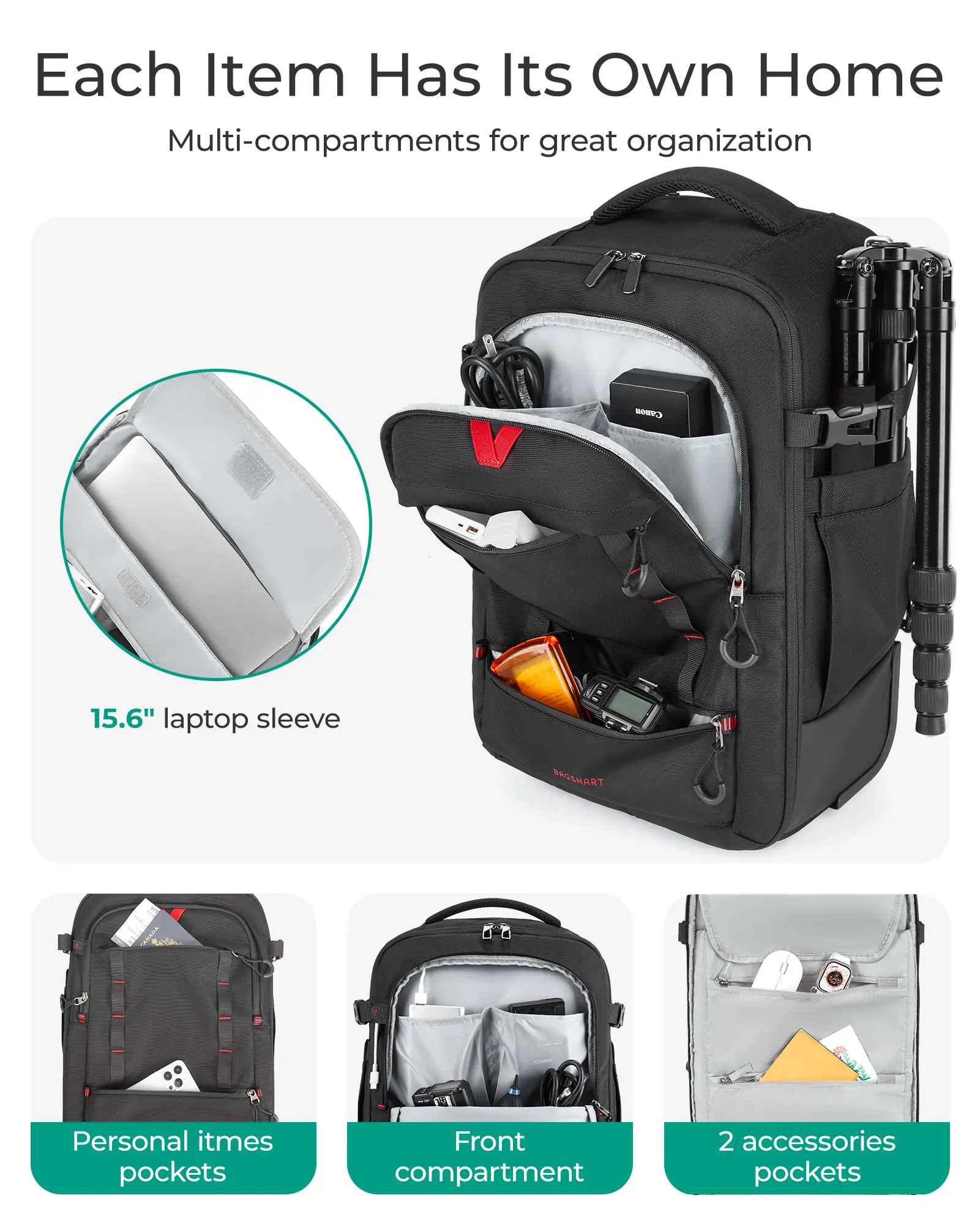 Sac à dos photo à roulettes pour reflex – compartiments modulables et laptop