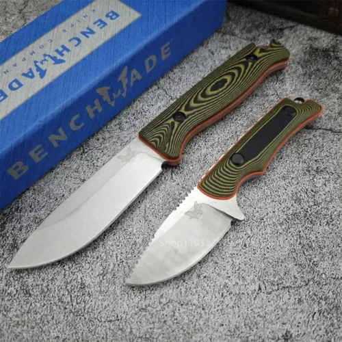 Alternative view of Couteau de chasse à lame fixe – acier inoxydable avec étui – poignée bois