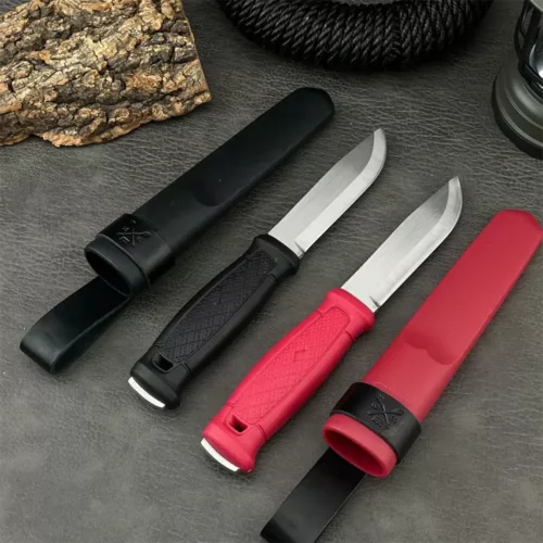 Couteau de chasse lame fixe 440C – acier inoxydable tactique noir