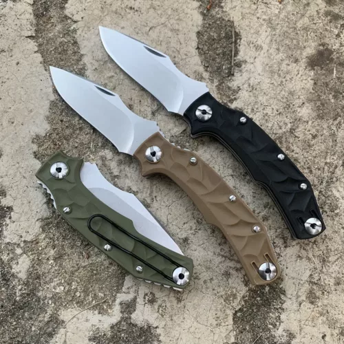 Alternative view of Couteau pliant de chasse tactique – lame acier inox et manche G10 noir