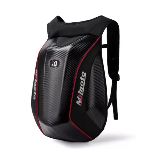 Sac à dos moto étanche en fibre de carbone – coque rigide pour casque