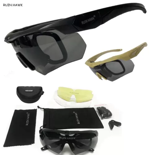 Lunettes de tir polarisées tactiques homme – protection UV sport extérieur