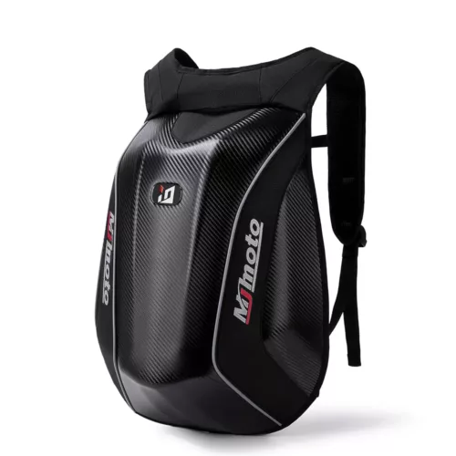 Sac à dos moto étanche en fibre de carbone – coque rigide pour casque